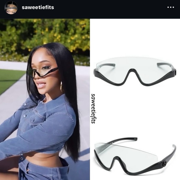 Gucci Shield Frame Sunglasses - Black - Picture 1 of 5